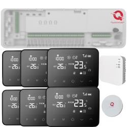 Automatizare Incalzire Pardoseala Q20, Controller 8 zone, Full wireless, 6 Termostate Smart Wireless, e-Hub