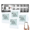 Automatizare Incalzire Pardoseala Q10, Controller pardoseala 8 zone, 4 Termostate cu fir Q40, Incastrabil, Smart, Alb