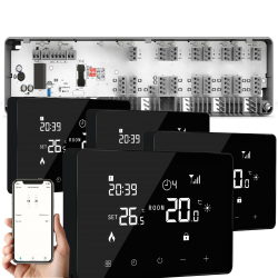 Automatizare Incalzire Pardoseala Smart Q10, 4 zone, 4 Termostate cu fir Q10, Control prin telefon